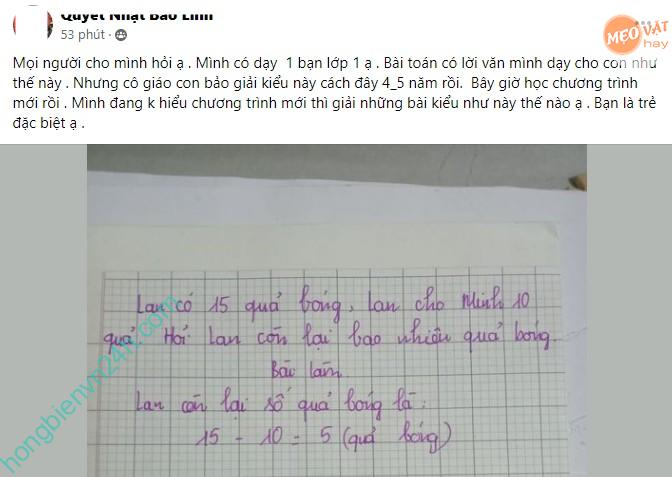 Học sinh làm toán 15 - 10 5 bị cô giáo gạch sai, dân mạng tức giận: Cô quá máy móc! - 1