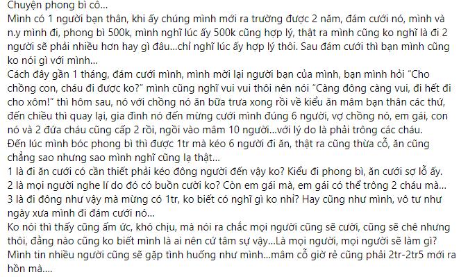 Bạn thân đi ăn cưới, dẫn theo đoàn 6 người mà chỉ mừng 1 triệu-1